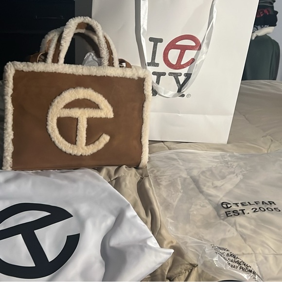 Telfar Tan Shearling Shoulder Bag - Picture 2 of 3